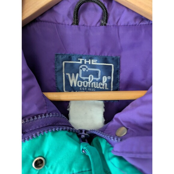 Vintage Woolrich Jacket Womens Medium Purple Green Ski coat, bomber, outer shell - Picture 3 of 5